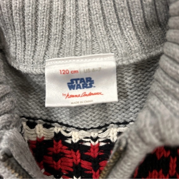 Star Wars Hanna Andersson Fanatics Darth Vader Full Zip Kids Sweater kids 6-7 - Picture 3 of 7
